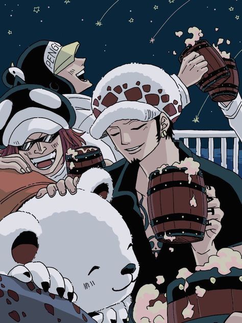 Law And Bepo Wallpaper, Trafalgar Law Heart Pirates, Law And Bepo Cute, Law X Bepo One Piece, Heart Pirates Fanart, Bepo One Piece Wallpaper, Heart Pirates Wallpaper, Law And Bepo One Piece, Law One Piece Fanart