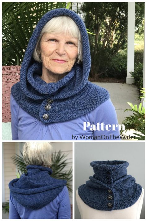 Cowl Knitting Patterns Free, Knit Hooded Scarf, Hooded Cowl Pattern, Outlander Knitting Patterns, Hooded Scarf Pattern, Snood Pattern, Outlander Knitting, Hood Pattern, Cowl Knitting