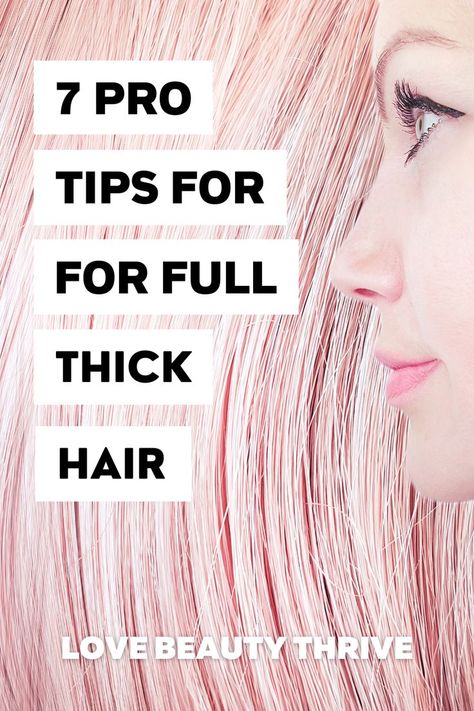 A profile of a beautiful young woman's face, with her healthy light pink hair. Full Thick Hair, Most Beautiful Hair, Hair Repair Treatments, Thicker Fuller Hair, Brown Spots On Face, Professional Tips, Heat Styling, Healthy Hair Tips, Voluminous Hair