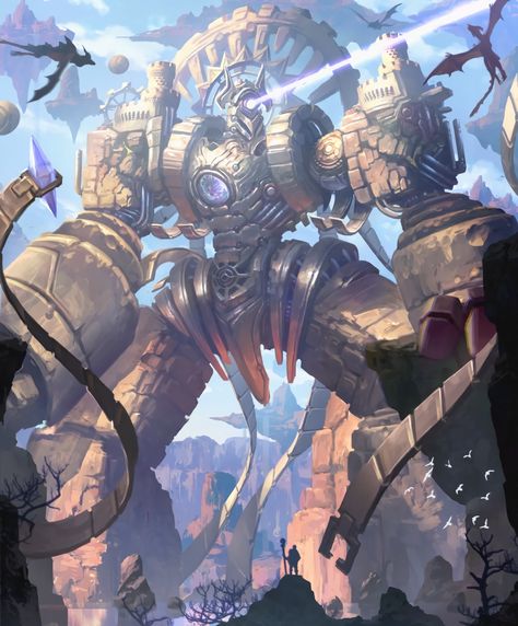 Imgur: The magic of the Internet Robot Fantasy Art, Ttrpg Ideas, Rwby Anime, Fantasy Beasts, 다크 판타지, Monster Concept Art, Fantasy Setting, Futuristic Art, Fantasy Places