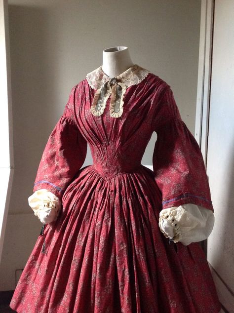 1850s Day Dress, 1840s Dress, 1850s Dress, 1860s Dresses, Victorian Era Dresses, 1850s Fashion, Historical Clothes, Victorian Era Fashion, Romantic Era