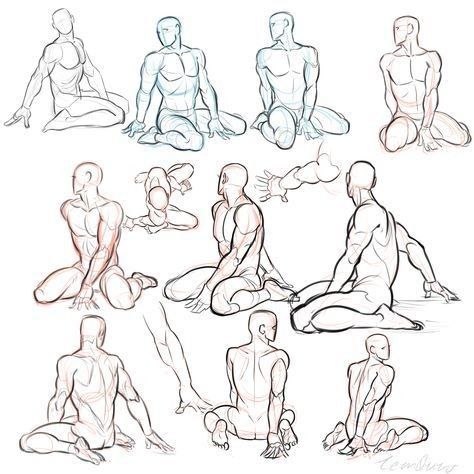 Poses Sitting, Human Figure Drawing, Anatomy Sketches, Different Poses, Reference Drawing, Body Reference Drawing, 인물 드로잉, 캐릭터 드로잉, Anatomy Drawing