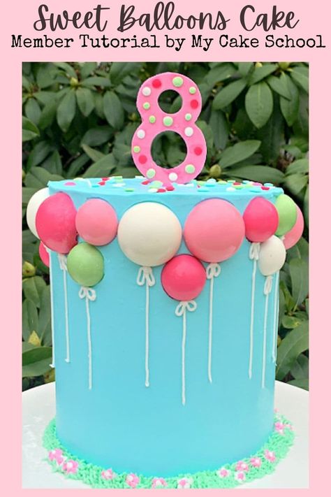 Sweet Balloons Cake | My Cake School My Cake School, Balloons Cake, Balloon Cake, Kids Cakes, Pineapple Cake, Cake Decorating Videos, Cake Videos, Spice Cake, Cake Mix Recipes