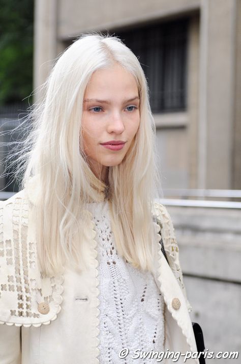 Nordic Blonde, Sasha Luss, Russian Model, White Blonde Hair, Platinum Hair, White Blonde, Bleach Blonde, Platinum Blonde Hair, Human Hair Lace Wigs