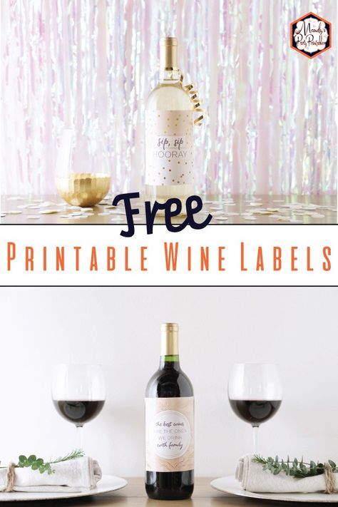 Grab these Free Printable Wine Bottle Labels for a DIY hostess gift, birthday present, or teacher appreciation gift!! | Mandy's Party Printables Wine Bottle Labels Printable Free, Free Wine Label Template, Free Printable Wine Labels, Diy Wine Bottle Labels, 40th Birthday Wine Labels, Legally Brunette, Printable Wine Bottle Labels, Diy Wine Labels, 40th Birthday Wine