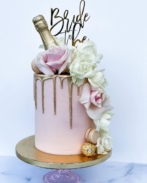 Champagne Bridal Shower Cake, Petals And Prosecco Theme Cake, Petals And Prosecco Bridal Shower Cake, Petals And Prosecco Cake, Hen Cake, Prosecco Cake, Petals And Prosecco, 36 Birthday, Bachelorette Cake