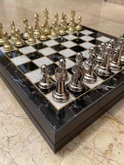 Chess Board Table, Classic Chess Set, Wooden Mosaic, Metal Chess Set, Luxury Chess Sets, Chess Gifts, Chess Set Unique, Wood Chess Set, Marble Chess Set