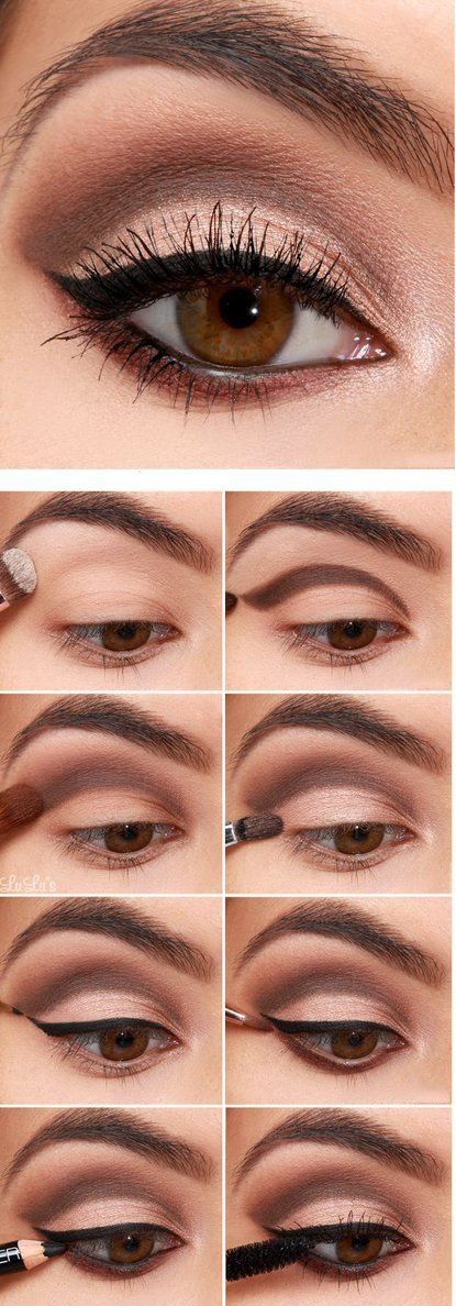 Trucco Smokey Eye, Basic Eye Makeup, Blue Smokey Eye, Natural Eyeliner, Trendy Eyeshadow, Makeup Tutorial Foundation, Wedding Makeup For Brown Eyes, Makeup Tip, Bridal Eye Makeup