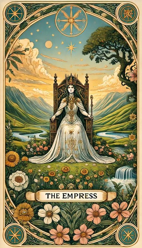 The Empress Tarot Card embodies the energy of creation, love, and comfort. Whether you're nurturing a project or relationship, this card reflects growth and harmony. Click to uncover its deeper meaning, and be sure to save this pin for future reference!#numerology #zodiacsecrets #astrology #starsigns #personalgrowth #selfdiscovery #spiritualjourney #cosmicwisdom #unleashyourpotential Empress Tarot Card Meaning, Tarot Card The Empress, Empress Energy, The High Priestess Tarot, The Empress Tarot, Astrology Aesthetic, Empress Tarot Card, Empress Tarot, Tarot Significado