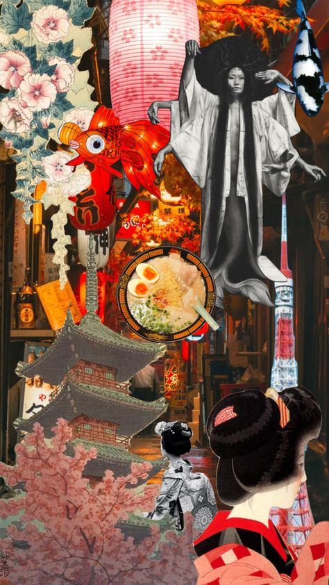 Korea Moodboard, Japan Moodboard, Culture Collage, Moodboard Design, Art Collages, Vintage Poster Design, Design Bag, Ancient Beauty, Journal Themes