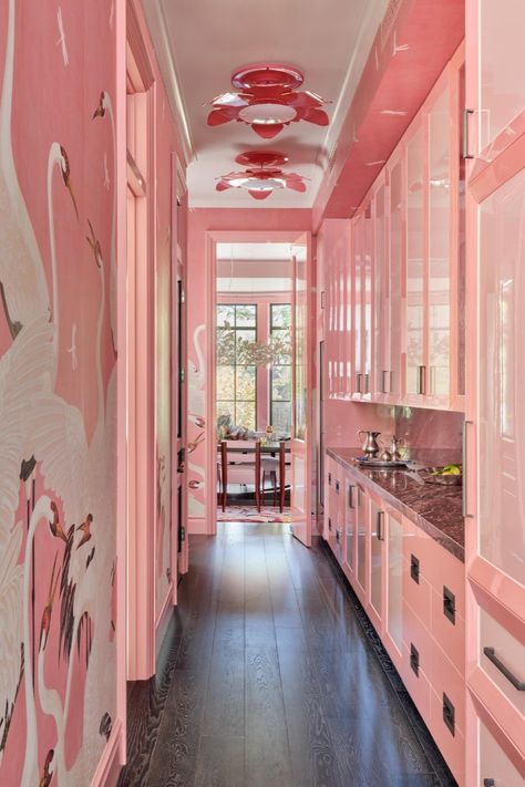 Adam Hunter, Urban Electric, Maximalist Home, Pink Paint, Butler Pantry, Pink Kitchen, Pink Interior, Pink Houses, Pink Room