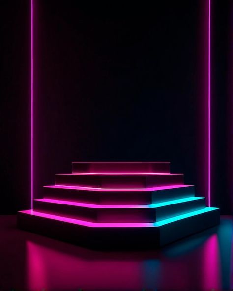 Photo minimal simmetric neon podium for ... | Premium Photo #Freepik #photo Photo Minimal, Dark Background, Premium Photo, Dark Backgrounds, Premium Vector, Graphic Resources, Neon, Quick Saves