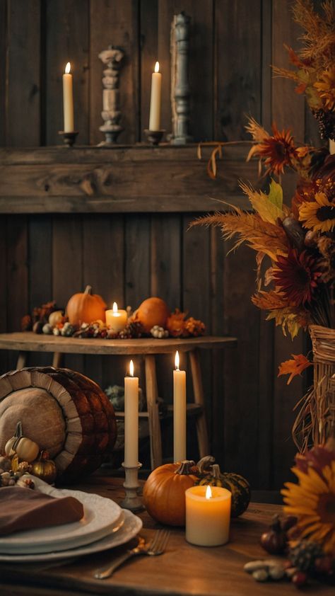 Transform your home into a cozy autumn sanctuary with these stunning fall Thanksgiving decor DIY ideas From elegant table candle centerpieces to charming Hobby Lobby finds spruce up your Front Porch Living Room Outdoor Farmhouse Kitchen or Modern Porch effortlessly Add warmth and charm to your space this season Table Candle Centerpieces, Thanksgiving Decor Diy, Front Porch Living, Thanksgiving Decor Ideas, Creative Vision Boards, Thanksgiving Aesthetic, Autumn Living Room, Candle Table Centerpieces, Autumn Spirit