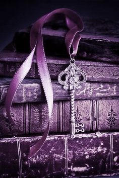 Purple Old Key, Old Keys, A Course In Miracles, Purple Reign, Purple Love, Key To My Heart, All Things Purple, Vintage Keys, Old Book