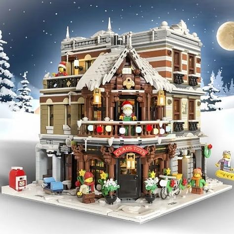 Lego Astronaut, Lego Room Ideas, Lego Display Ideas, Lego Christmas Village, Lego Winter Village, Lego Village, Lego Winter, Lego Challenge, Lego Christmas