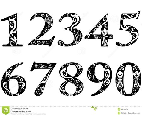 Calligraphy Numbers, Cursive Numbers, Fancy Numbers, Number Tattoo Fonts, Graffiti Ideas, Numbers Typography, Tatuagem Masculina Pequena, Number Tattoos, Number Fonts