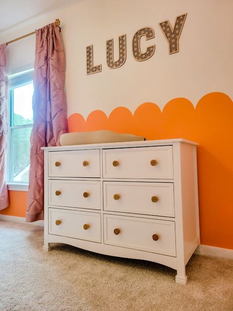 Toddler girl bedroom floral retro groovy flower orange pink yellow laser engraver name glow forge Fern Bedroom, Girl Floral Bedroom, Groovy Bedroom, Toddler Girl Bedroom, Bedroom Floral, Bedroom Retro, Glow Forge, Toddler Bedroom Girl, Floral Bedroom