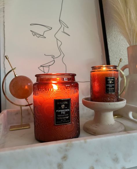 What does your candle corner look like? Snap a picture and tag us #voluspacandles to be featured on our page ✨ Voluspa Candles, Modern Ranch House, Candle Obsession, Modern Ranch, Candle Room, Mason Jar Lamp, Room Spray, Ranch House, Interior Decor