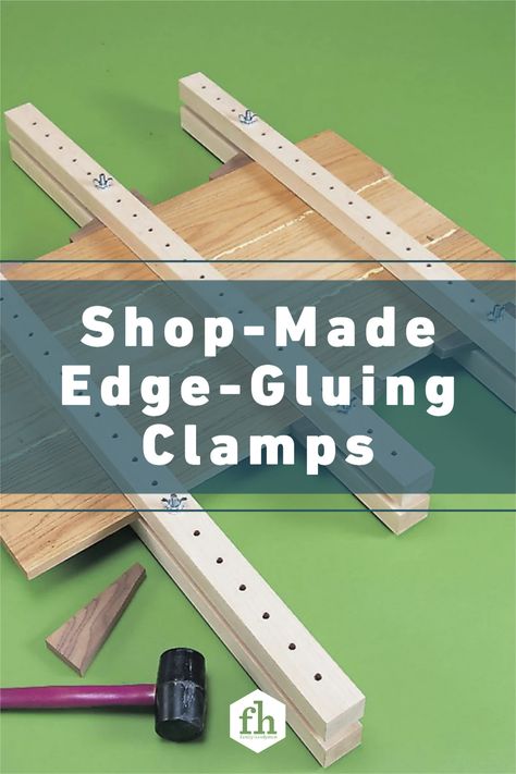 Shop-Made Edge-Gluing Clamps Diy Wooden Table, Woodwork Projects, Table Clamp, Woodworking Clamps, Family Handyman, Woodworking Techniques, Wax Paper, Hardware Store, Painting Tools