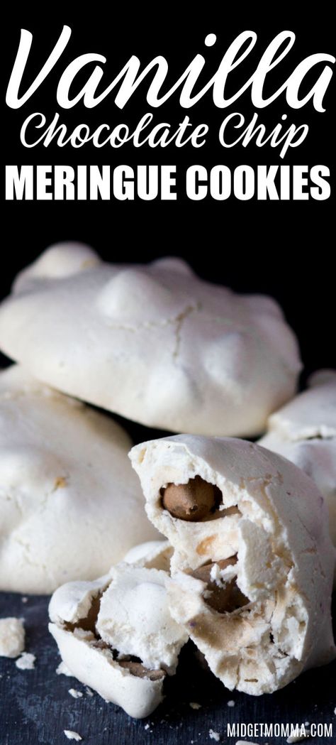 Choc Chip Meringue Cookies, Chocolate Chip Meringues, Meringue Cookies With Chocolate Chips, Meringue Chocolate Chip Cookies, Best Meringue Cookies, Merangue Recipe Cookies Easy, Coconut Meringue Cookies, Mirangue Cookies Recipe, Merangue Recipe Cookies