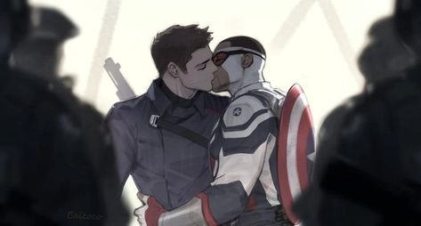 Sambucky Fanart, Bucky Barnes Tumblr, Sam And Bucky, Marvel Falcon, Bucky Barnes Fanart, Marvel Couples, James Barnes, Bucky And Steve, Sam Wilson