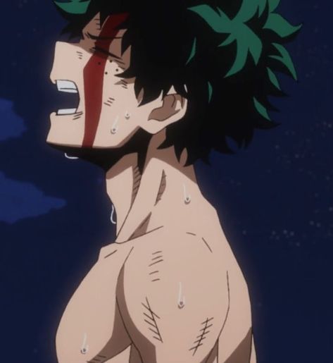 Deku Body Pillow, Deku Swimming, Deku With Piercings, Deku Hot Pics, Deku Muscles, Deku Screaming, Deku Side Profile, Deku Blushing, Emo Deku