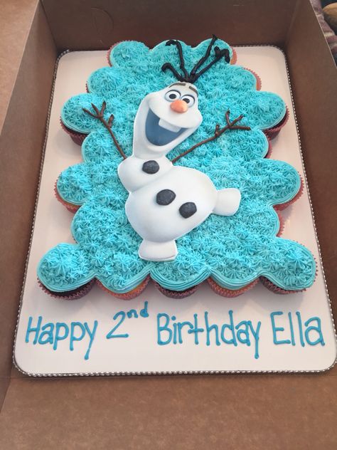 Frozen oolaf pull-apart cupcake cake Frozen Pull Apart Cupcakes, Frozen Birthday Decorations, Pull Apart Cupcake, Pull Apart Cupcake Cake, Cake Pulls, Pull Apart Cupcakes, Frozen Themed, Frozen Birthday Party, Cupcake Cake