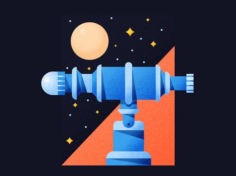 Telescope by Arturo MB #Design Popular #Dribbble #shots Vector Texture, Logo Reveal, Global Community, Creative Professional, Beautiful Art, Digital Art, Art Design, Graphic Design, Texture