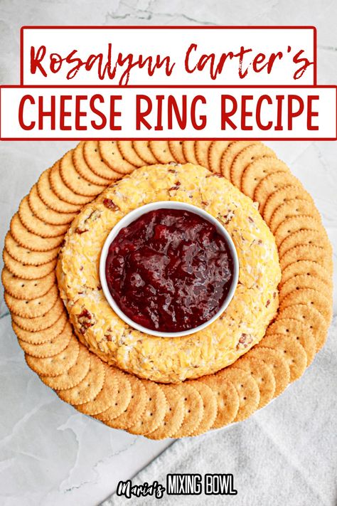 Rosalynn Carter, Cheese Ring, Savory Jam, Cheese Recipes Appetizers, Simple Appetizer, Cheese Appetizer, Classic Appetizers, Delicious Appetizer Recipes, Quick And Easy Appetizers