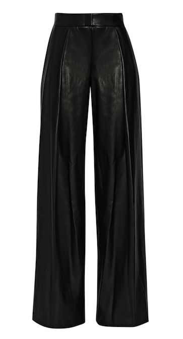 DKNY Faux Leather Wide-Leg Pants Olivia Pope, Pantalon Large, Looks Chic, Kpop Fashion Outfits, Wide Legs, Dream Clothes, Mode Style, Mode Outfits, Wearing Black