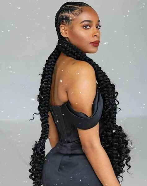 Cornrows With Curly Ends, Long Cornrows, Summer Braids, Shaving Tips, Braids Hairstyles Pictures, Two Braids, Braids With Curls, Cornrow, Cornrows Braids