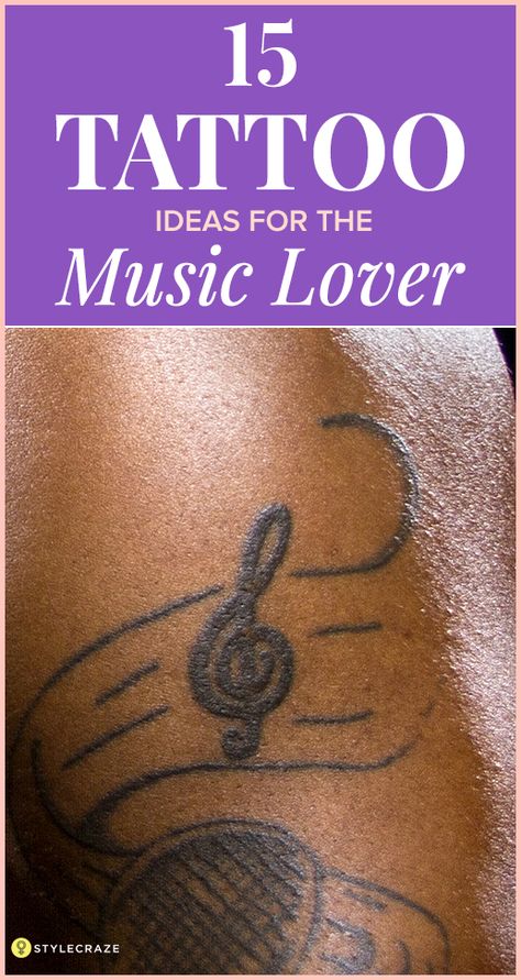 Simple Treble Clef Tattoo, Music Words Tattoo, Bass Clef Tattoo Men, Music Nature Tattoo, Love Of Music Tattoos, Music Lyric Tattoos For Women, Rock Music Tattoo Ideas, Music Lover Tattoo Ideas, Musical Tattoos For Women