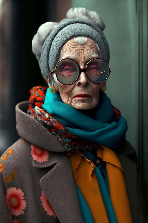 Jonas Peterson, Antoine Bourdelle, Surreal Photos, Advanced Style, Ageless Style, Old Woman, Eclectic Fashion, Colorful Fashion, Trend Setter