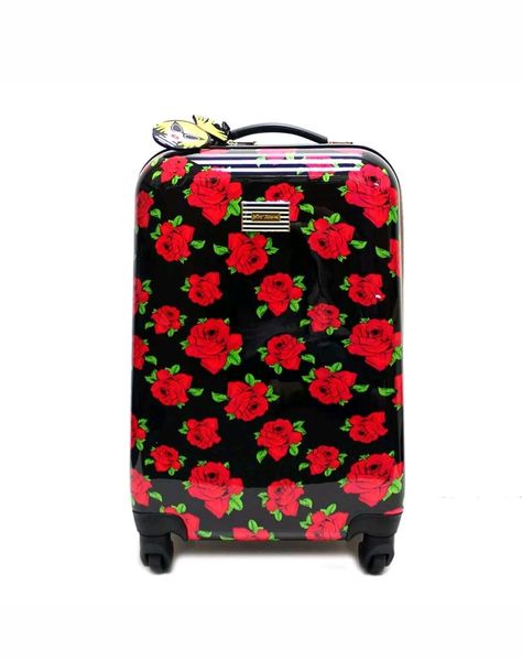 Mine: betsey johnson rolling carry on luggage Betsey Johnson Luggage, Betsy Johnson Purses, Puerto Rico Trip, Stylish Luggage, Best Luggage, Travel Bags For Women, Carry On Suitcase, Betsy Johnson, Travel Tote