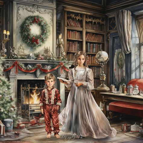 Dickensian Christmas, Christmas Rooms, Christmas Overlays, Victorian Christmas Decorations, Victorian Street, Victorian Christmas Ornaments, Kids Winter Outfits, Dream Library, Christmas Backgrounds