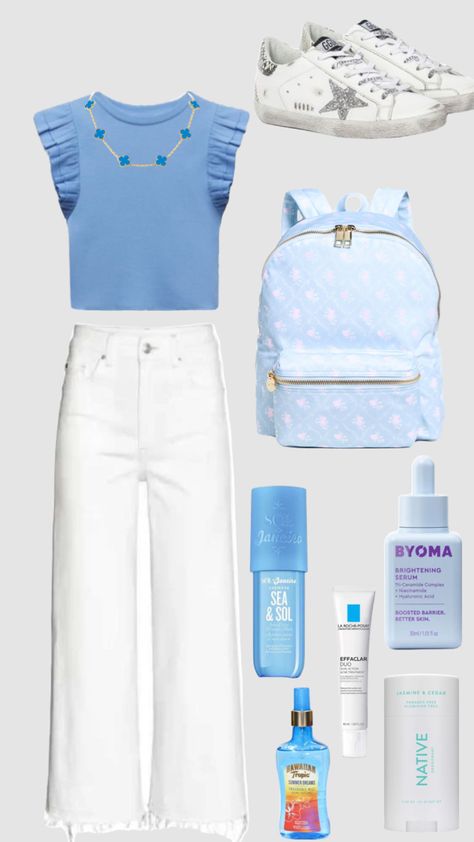 Teen Preppy Outfits, Preppy Blue Outfits, Preppy Outfits Blue, Cute First Day Of School Outfits, Cute Church Outfits, Preppy Outfits For School, Preppy Fits, First Day Outfit, Simple Outfits For School