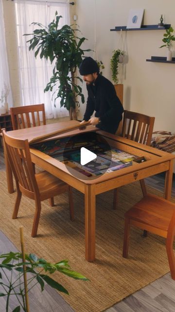 Wyrmwood on Instagram: "Cherry Modular Gaming Table for Boardgames + @dominos 🎲🍕 the perfect game night combo.

Interested in a Modular Gaming Table? Sign up for updates in our bio 🔥" Footlong Cookie, Board Game Room, Modular Table, Puzzle Table, Game Room Family, Board Game Table, Gaming Table, Diy Kitchen Furniture, Game Nights