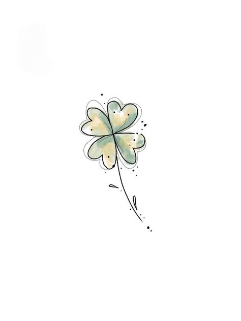 Tattoos Elegant, Four Leaf Clover Tattoo, Irish Tattoos, Clover Tattoos, Small Pretty Tattoos, Spine Tattoos, Subtle Tattoos, Art Tattoos, Elegant Tattoos