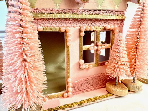 This Valentine's village is giving us all the heart eyes! Here's how to make your own... Making Paper Mache, Putz Houses, Miniature Christmas, Heart Eyes, How To Make Paper, Creative Expressions, How To Make Your, The Details, Christmas Home