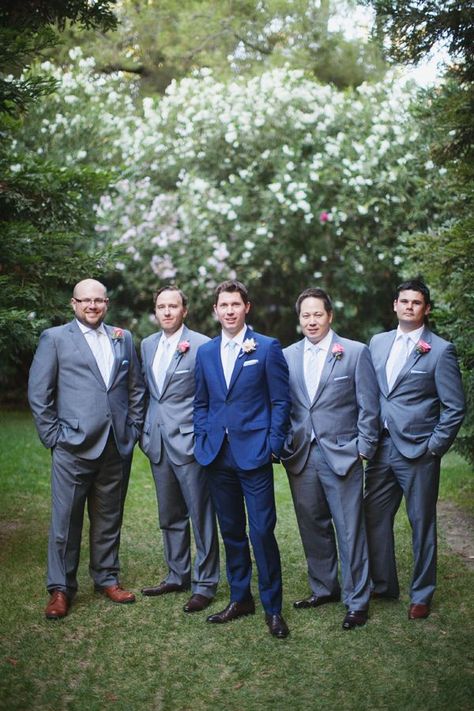 Blue Groomsmen Suits, Groom Blue Suit, Groomsmen Wedding Photos, Blue Groomsmen, Calamigos Ranch Wedding, Wedding Groomsmen Attire, Groomsmen Grey, Groom And Groomsmen Suits, Groomsmen Outfits