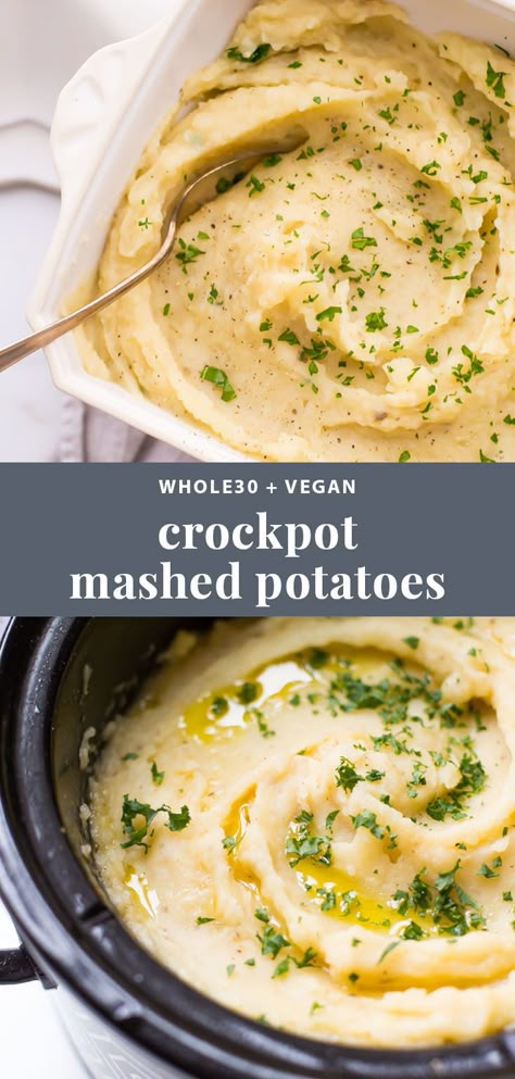 Crockpot Dairy Free, Mashed Potatoes Vegan, Whole30 Thanksgiving, Crockpot Thanksgiving, Crockpot Vegan, Dairy Free Thanksgiving, Mashed Potatoes Thanksgiving, Dairy Free Mashed Potatoes, Thanksgiving Tradition