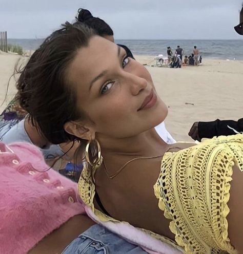 Bella Hadid, The Ocean, A Woman, Yellow