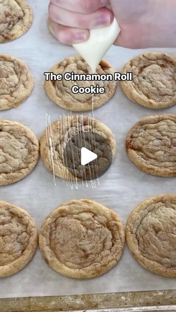 Karli on Instagram: "Cinnamon Roll Cookies are deliciously soft cookies swirled with cinnamon flavor and drizzled with white chocolate to look and taste just like a cinnamon roll! This recipe is quite simple, yet looks and tastes gourmet!😋Search ‘cinnamon roll cookie’ using the link in my bio for the full recipe! #cinnamonroll #roll #cinnamon #cinnamonsugar #baking #bakingathome #foodies #foodblogfeed #cookies #cookiesofinstagram" Cinnamon Rolls Cookies, Cinnabon Cinnamon Roll Cookies, Cinnamon Roll Sugar Cookies Recipe, Cinnamon Roll Crumbl Cookie, Cinnamon Roll Stuffed Cookies, Cooking With Karli Cinnamon Roll Cookies, Cinnamon Roll Cookies, Roll Cookies, Cinnamon Flavor