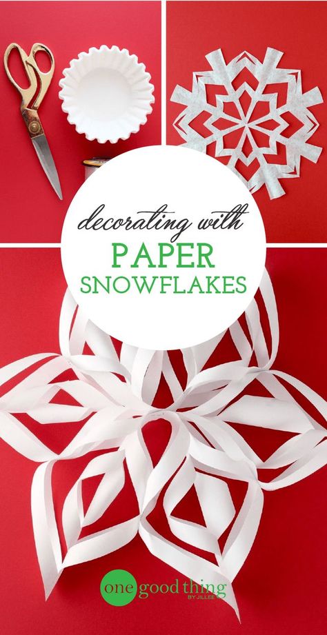 I love paper snowflakes! Okay, I love most paper decor. But especially snowflakes! ;-) I started making paper snowflakes a few years ago, just on a whim. It turned out to be slightly addictive, and I Make Paper Snowflakes, Making Paper Snowflakes, 3d Paper Snowflakes, Paper Flower Crafts, Holiday Crafts For Kids, Simple Christmas Tree, Paper Snowflakes, Make Paper, Paper Flowers Diy