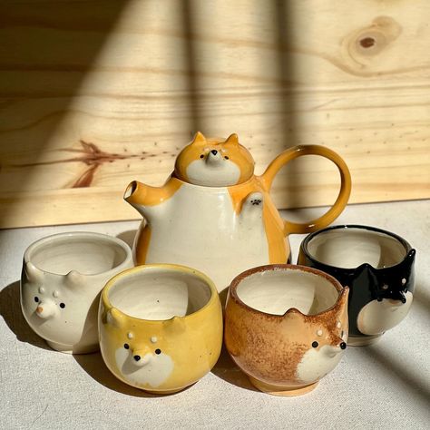 All posts • Instagram Pottery Cute, Ceramic Teapot Set, Dog Pottery, Porcelain Design, Teapot Design, Pet Photos, Ceramic Teapot, Pottery Crafts, Ceramic Set