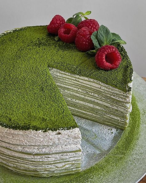 Influencer London🇬🇧 Zurich 🇨🇭 on Instagram: “Matcha Blinis Cake 🍵 Because every #Maslenitsa is better with MATCHA 🌱 #matchacake #matchapremium #matchadessert #matchalover…” Matcha Bridal Party, Matcha Themed Party, Macha Cake, March Baby Shower Ideas, Matcha Desserts, Taro Cake, Matcha Pancakes, Matcha Lover, Pancake Cake