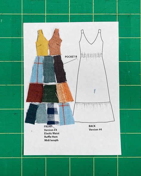 Free Patchwork Dress Pattern, Scrap Sewing Patterns, Scrap Fabric Crafts Sewing Patterns, Color Block Sewing Pattern, Patch Work Sewing Projects, Fabric Scrap Clothes, Quilt Dress Pattern, Patchwork Clothing Ideas, Patchwork Quilt Dress