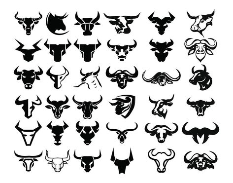 logotipo de toro, silueta de un toro, vector de toro, inspiración del logotipo de búfalo Taurus Logo Design, Spanish Bull Tattoo, Toro Vector, Toros Tattoo, Toro Logo, Taurus Logo, Girlfriend Tattoos, Buffalo Tattoo, Tatoos Small