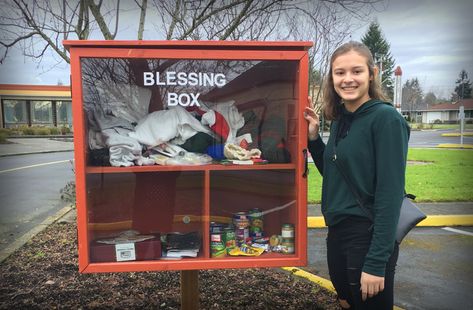 Blessing Box Ideas, Eagle Scout Project Ideas, Girl Scout Silver Award, Give Box, Girl Scout Gold Award, Little Free Pantry, Eagle Project, Blessing Bags, Award Ideas