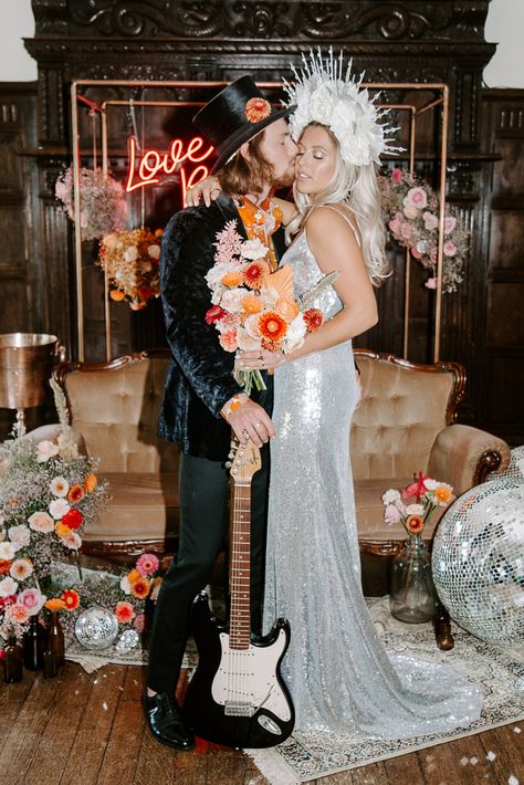 Rock N Roll Vegas Wedding, Rock Chic Wedding Dress, Rock N Roll Bride Dresses, Vegas Glam Wedding, Wedding Rock N Roll, Rock And Roll Wedding Dress, Rock N Roll Wedding Dress, Alternative Wedding Dress Modern Bride, Rock Wedding Dress